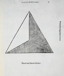 Tetraedro piano solido, illustrazione da 
